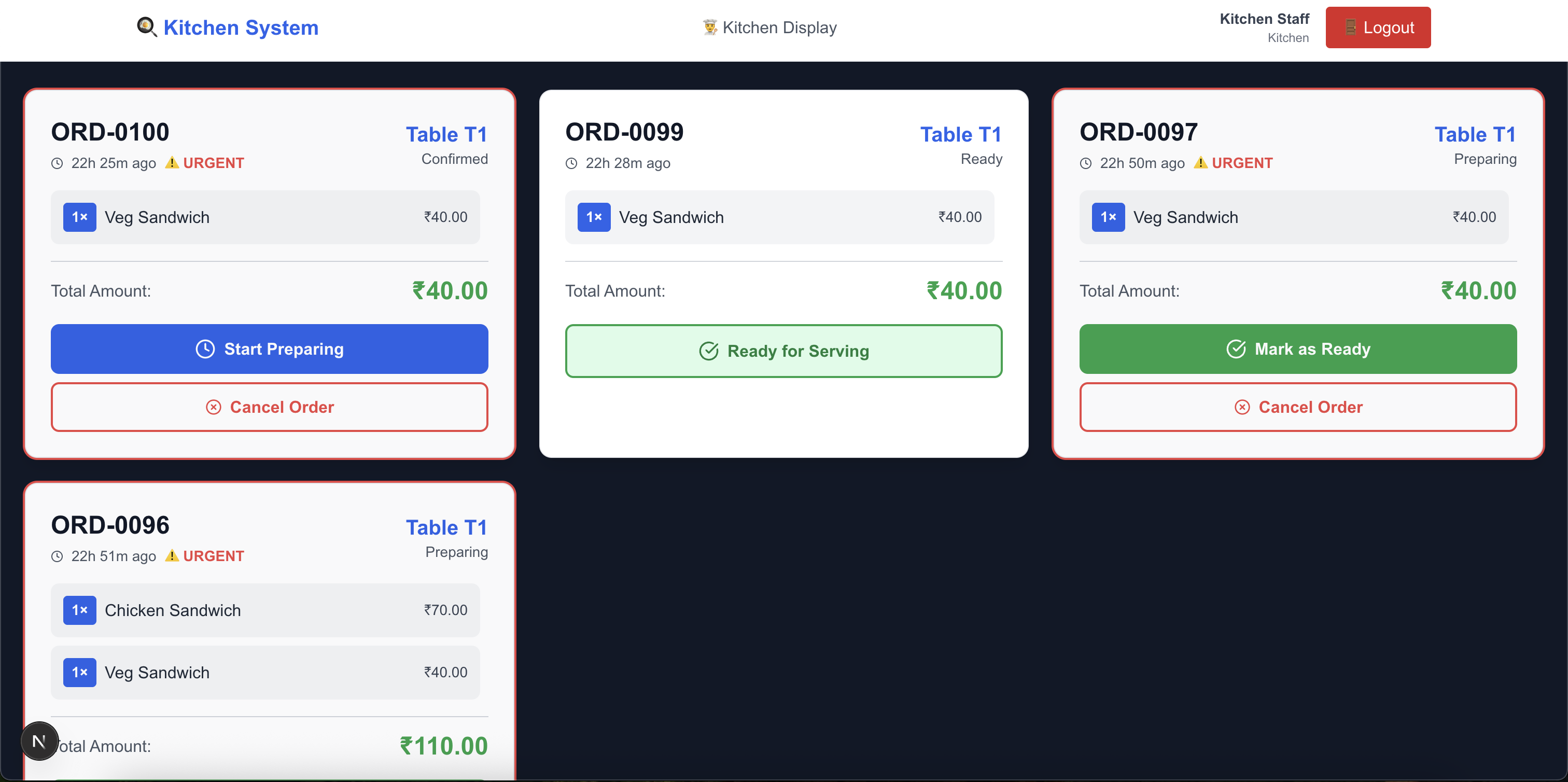 👨🍳 Kitchen Display System